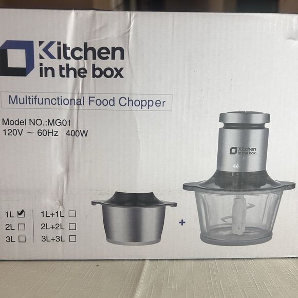 Kitchen In The Box MG01 Silver Black 400W Multifunctional Food Chopper - Picture 2 of 8